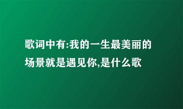 歌词中有:我的一生最美丽的场景就是遇见你,是什么歌