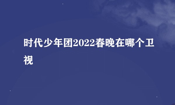 时代少年团2022春晚在哪个卫视