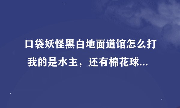 口袋妖怪黑白地面道馆怎么打 我的是水主，还有棉花球和郁香种子有用吗？哪个最好？