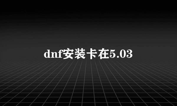dnf安装卡在5.03