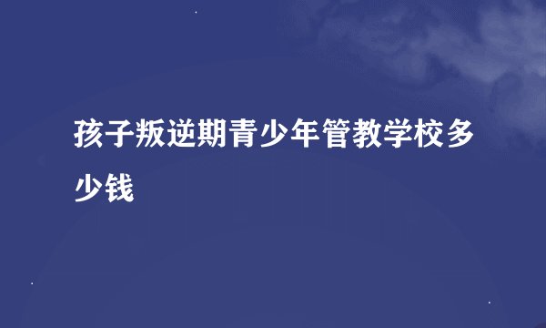孩子叛逆期青少年管教学校多少钱