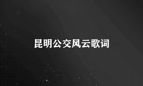 昆明公交风云歌词