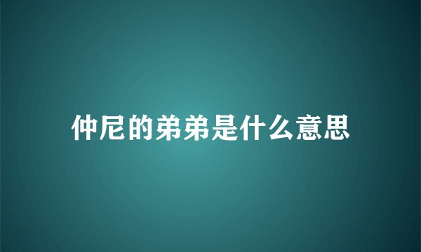 仲尼的弟弟是什么意思