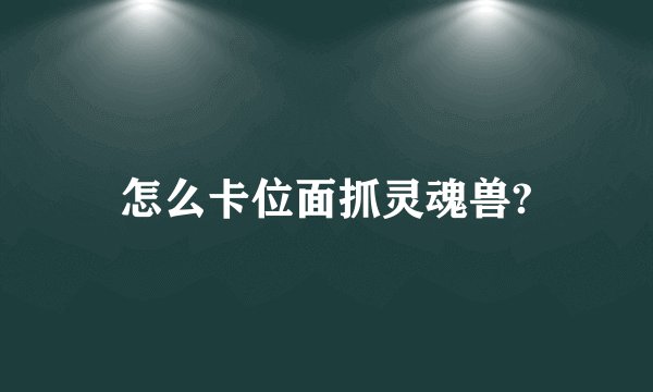 怎么卡位面抓灵魂兽?