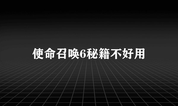 使命召唤6秘籍不好用