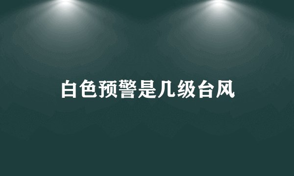 白色预警是几级台风