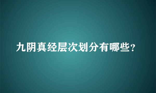 九阴真经层次划分有哪些？