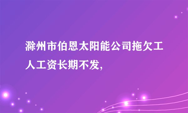 滁州市伯恩太阳能公司拖欠工人工资长期不发,