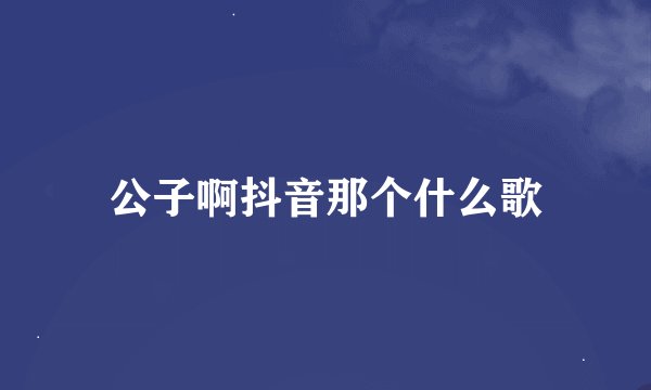 公子啊抖音那个什么歌
