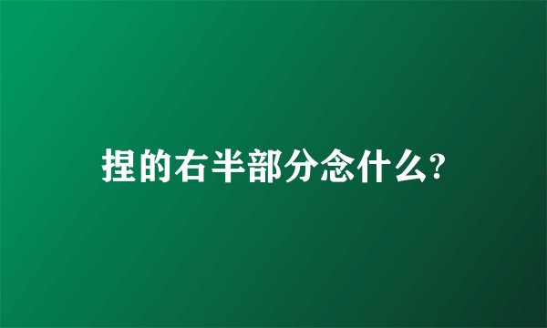 捏的右半部分念什么?