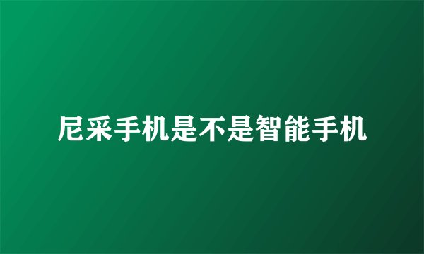 尼采手机是不是智能手机