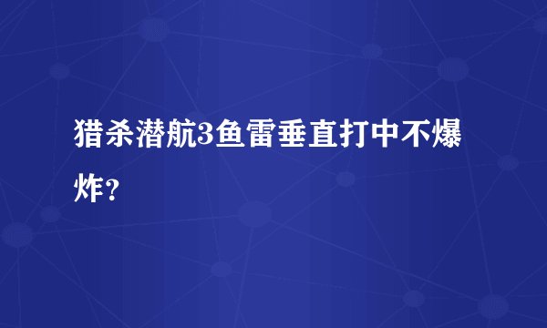 猎杀潜航3鱼雷垂直打中不爆炸？