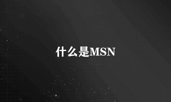 什么是MSN