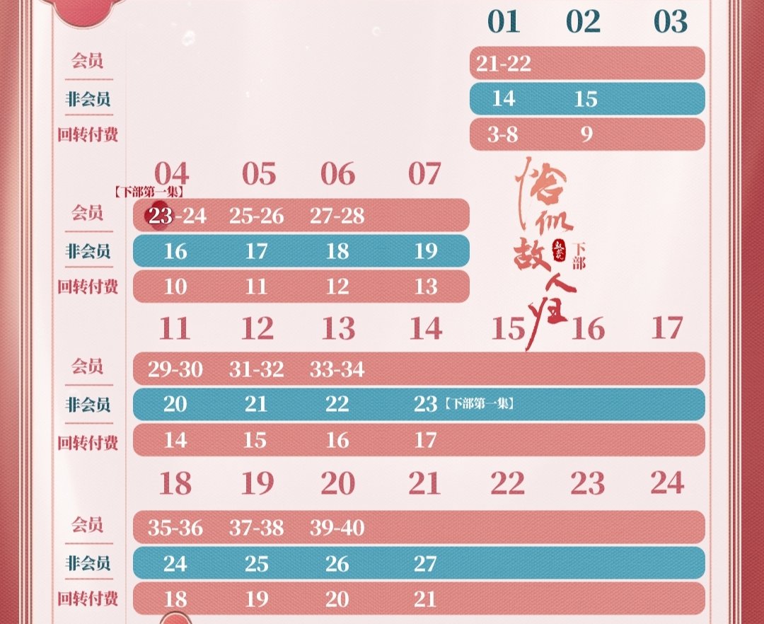 恰似故人归追剧日历