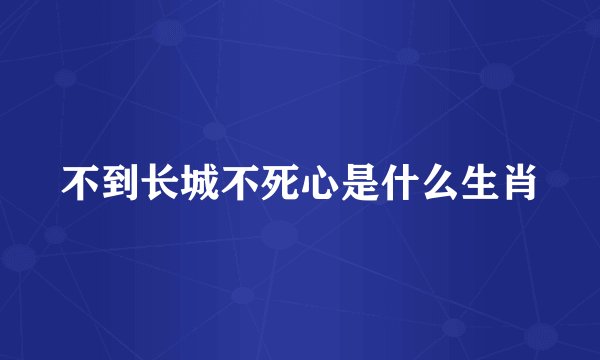 不到长城不死心是什么生肖