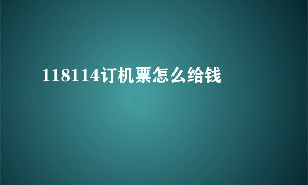 118114订机票怎么给钱