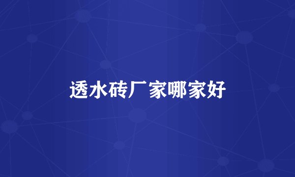 透水砖厂家哪家好