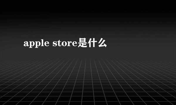 apple store是什么