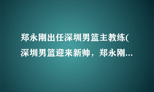 郑永刚出任深圳男篮主教练(深圳男篮迎来新帅，郑永刚接棒执教)