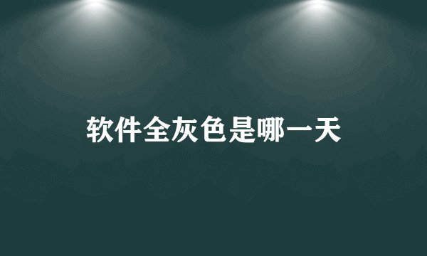 软件全灰色是哪一天