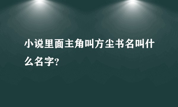 小说里面主角叫方尘书名叫什么名字？