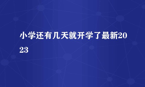 小学还有几天就开学了最新2023