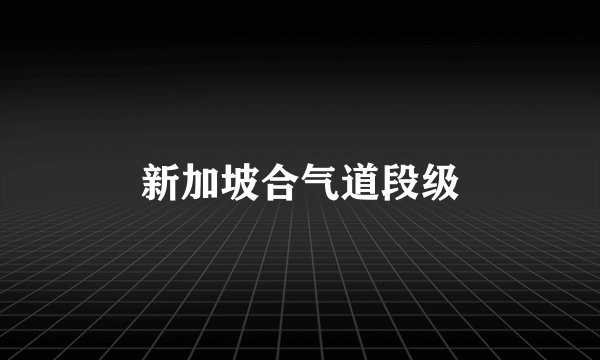新加坡合气道段级