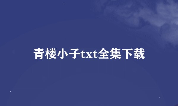 青楼小子txt全集下载