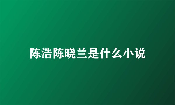 陈浩陈晓兰是什么小说