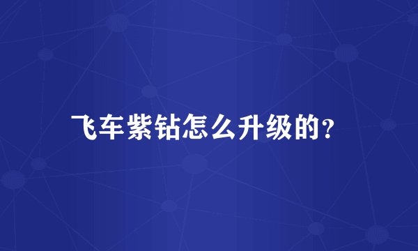 飞车紫钻怎么升级的？