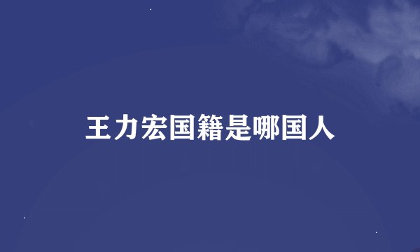 王力宏国籍是哪国人
