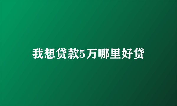 我想贷款5万哪里好贷