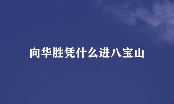 向华胜凭什么进八宝山