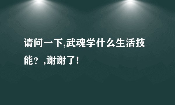 请问一下,武魂学什么生活技能？,谢谢了!