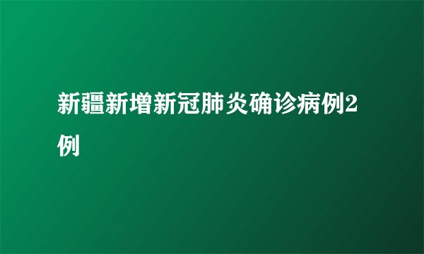 新疆新增新冠肺炎确诊病例2例