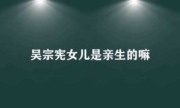 吴宗宪女儿是亲生的嘛