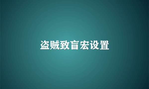 盗贼致盲宏设置