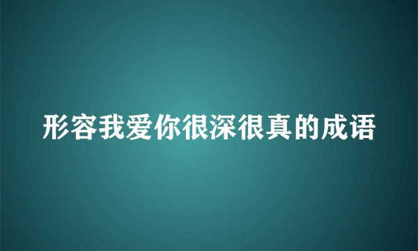 形容我爱你很深很真的成语