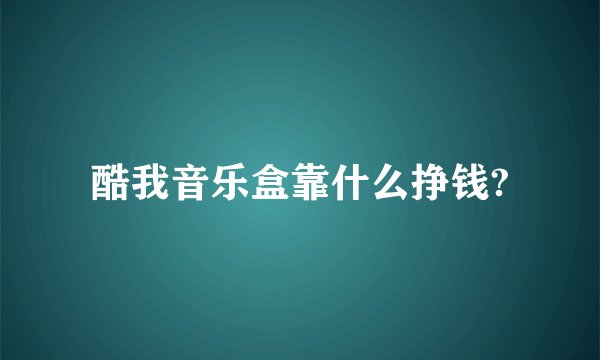 酷我音乐盒靠什么挣钱?