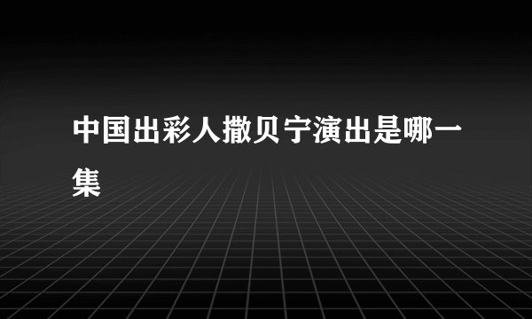 中国出彩人撒贝宁演出是哪一集