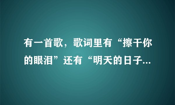 有一首歌，歌词里有“擦干你的眼泪”还有“明天的日子我会相随“请问歌名是什么