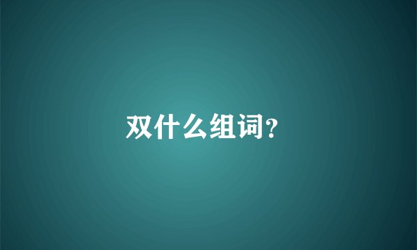 双什么组词？