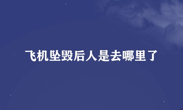 飞机坠毁后人是去哪里了