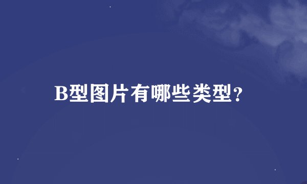 B型图片有哪些类型？