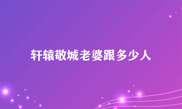 轩辕敬城老婆跟多少人