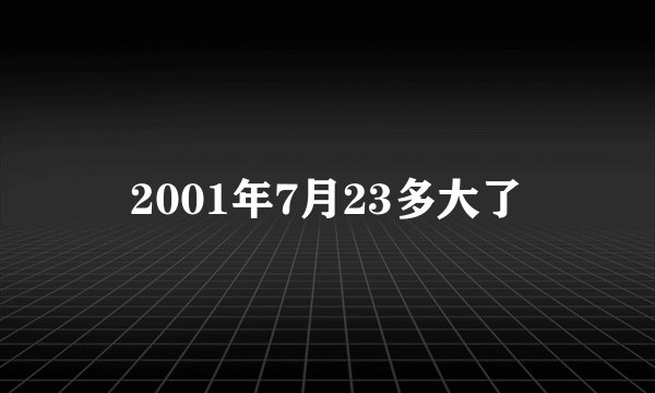 2001年7月23多大了