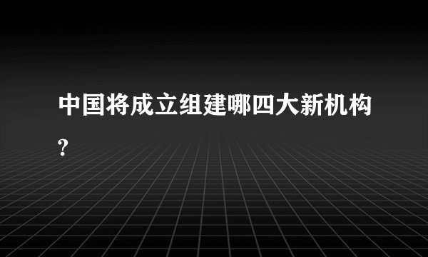 中国将成立组建哪四大新机构?
