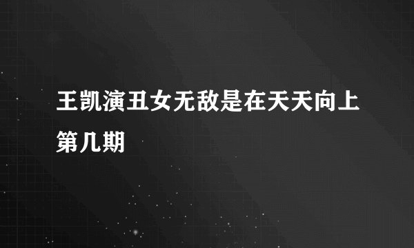 王凯演丑女无敌是在天天向上第几期