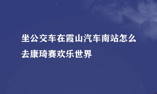 坐公交车在霞山汽车南站怎么去康琦赛欢乐世界