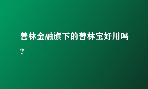 善林金融旗下的善林宝好用吗？
